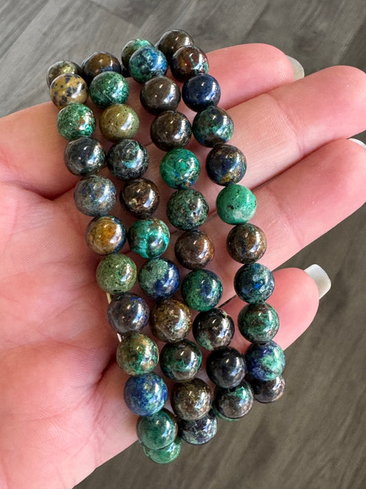 Chrysocolla Beaded Stretch Bracelet