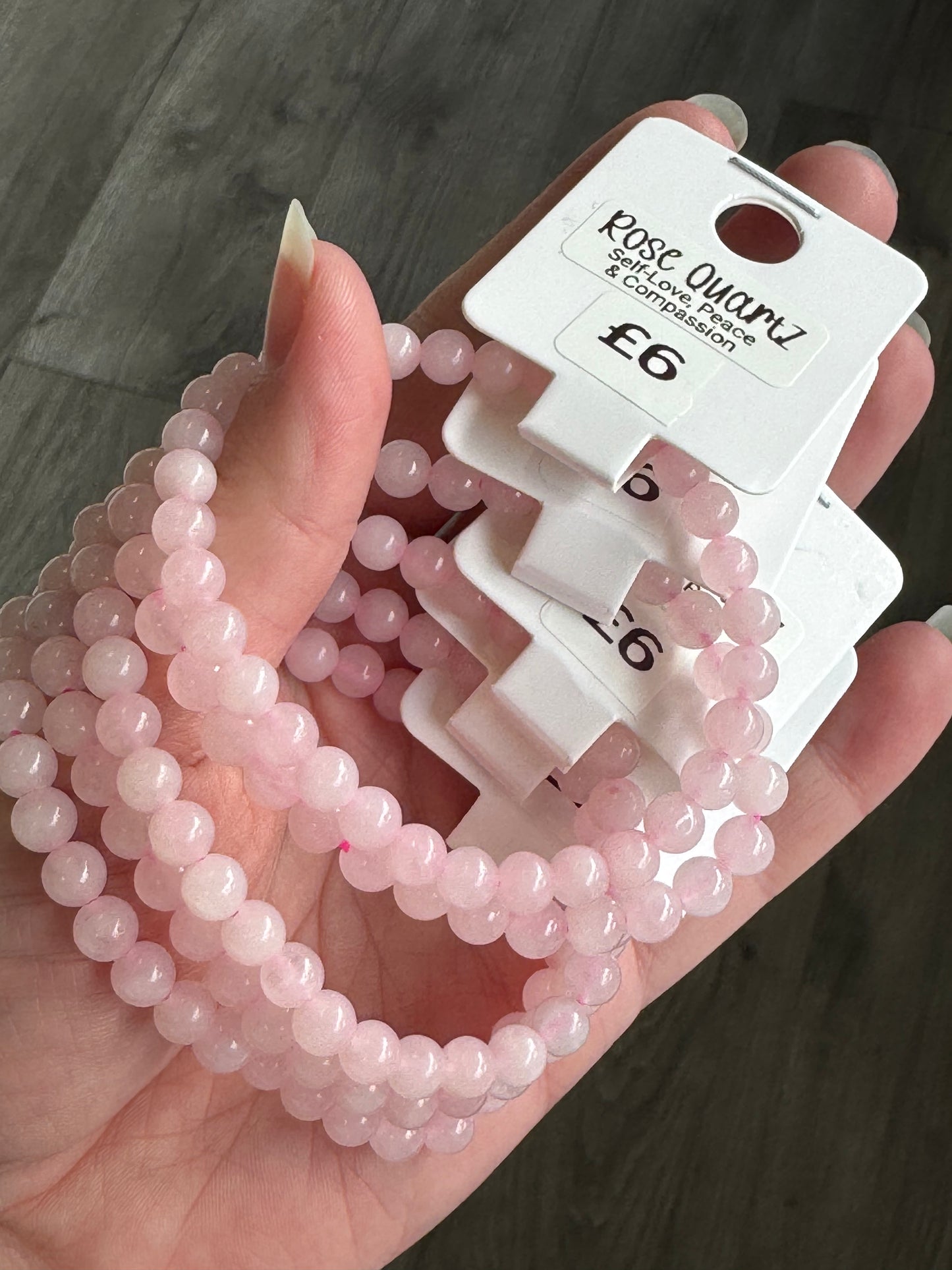 Rose Quartz Beaded Stretch Bracelet