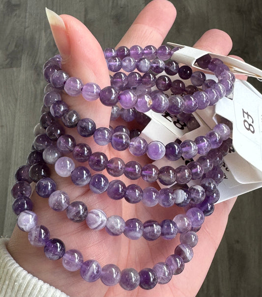 Dream Amethyst 6mm Beaded Stretch Bracelet