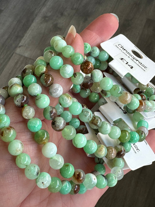 Chrysoprase 6mm Beaded Stretch Bracelet