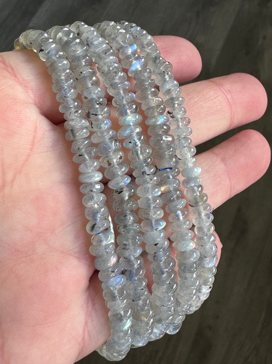 Blue Moonstone Polished Chip Stretch Bracelet
