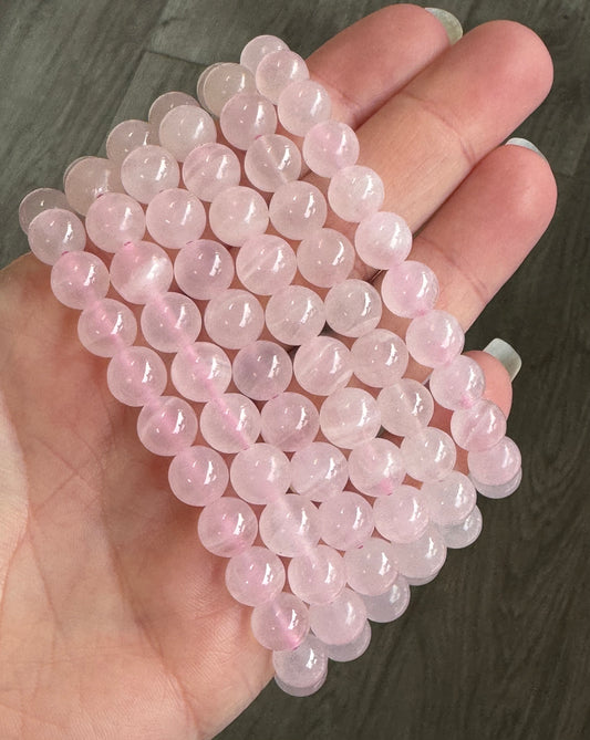 Pink Calcite Beaded Stretch Bracelet