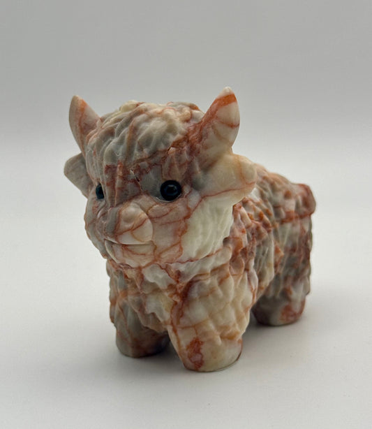 Red Vein Jasper Highland Cow