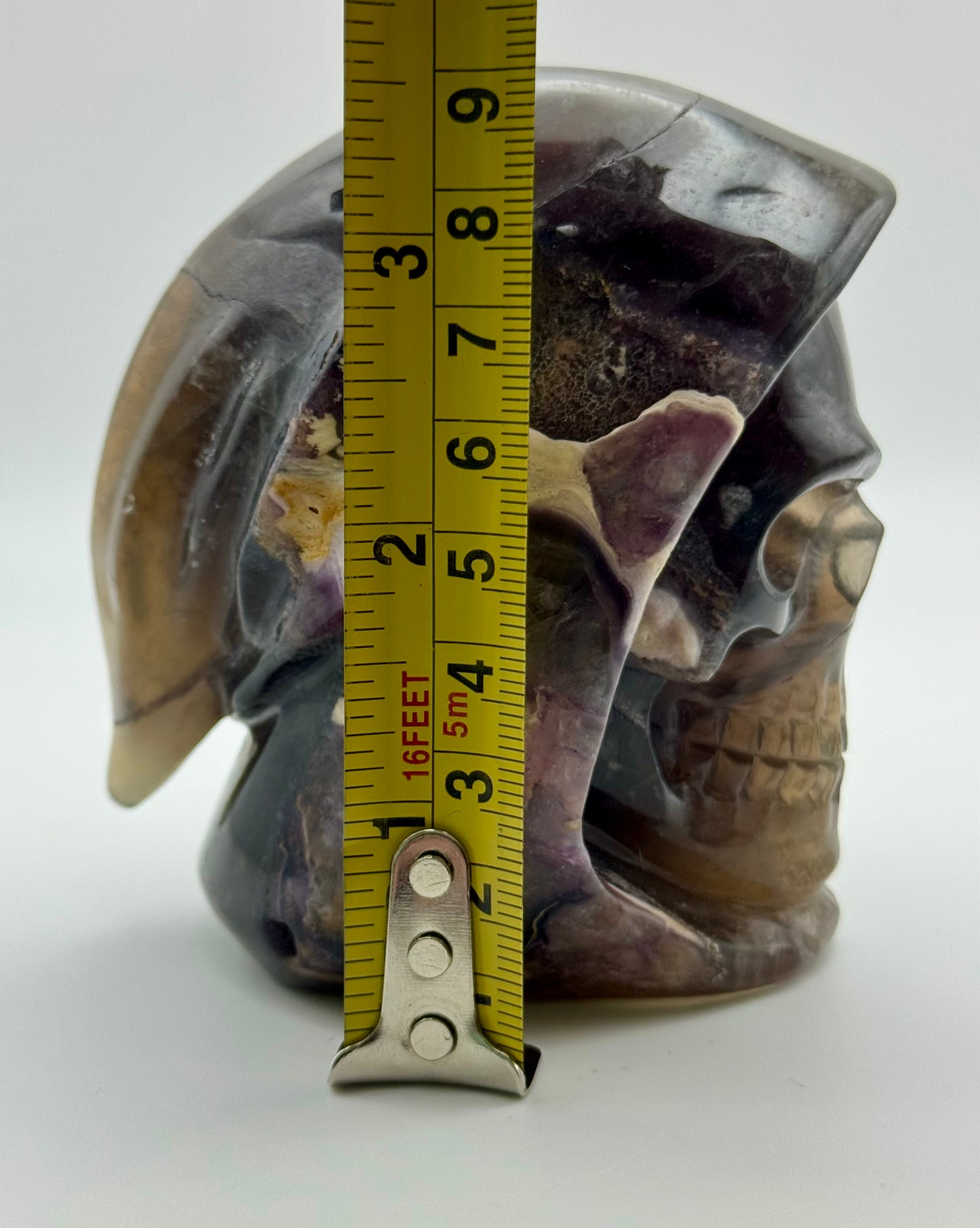 Fluorite Hooded Skull (Guardian Figure) Carving