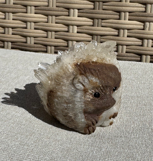 Clear Quartz Hedgehog Carving