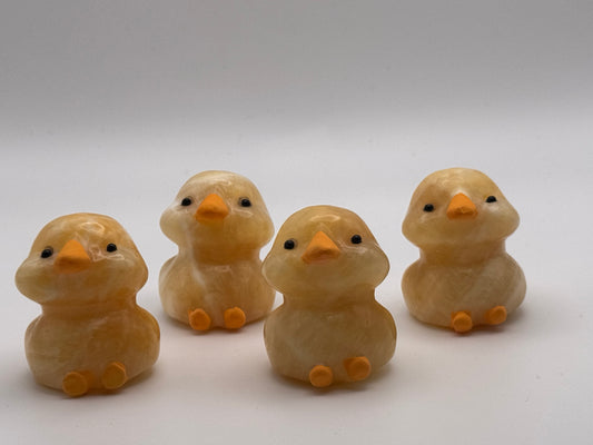 Orange Calcite Chick Carving