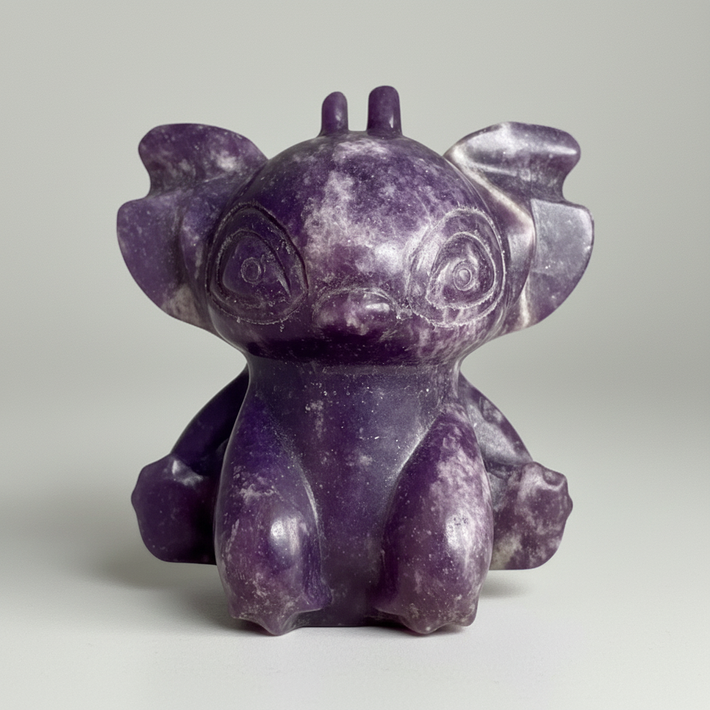 Lepidolite Character Carving