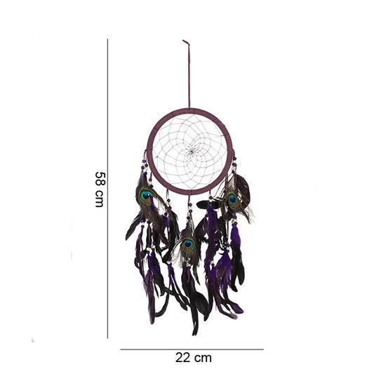 Purple Peacock Feather Dreamcatcher image 1