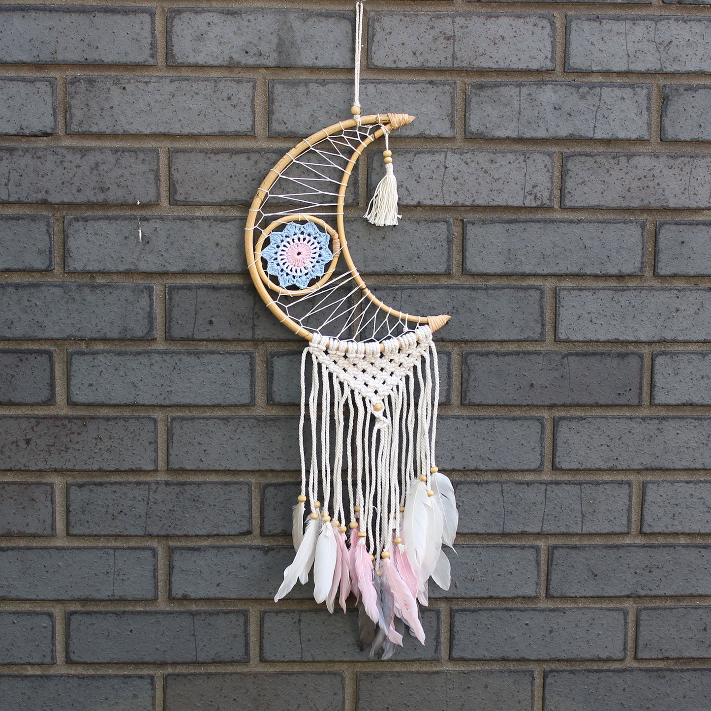 Protection Dream Catcher - Macrame Moon image 0