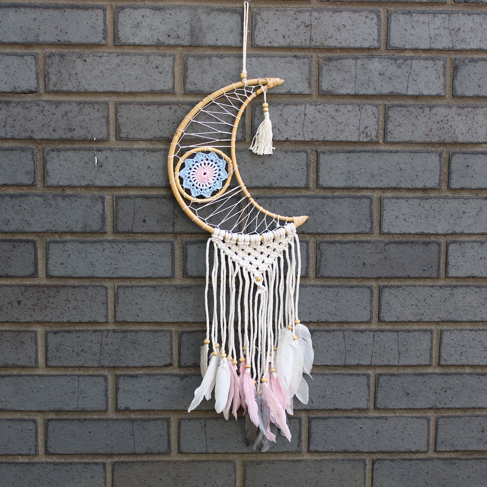 Protection Dream Catcher - Macrame Moon image 0