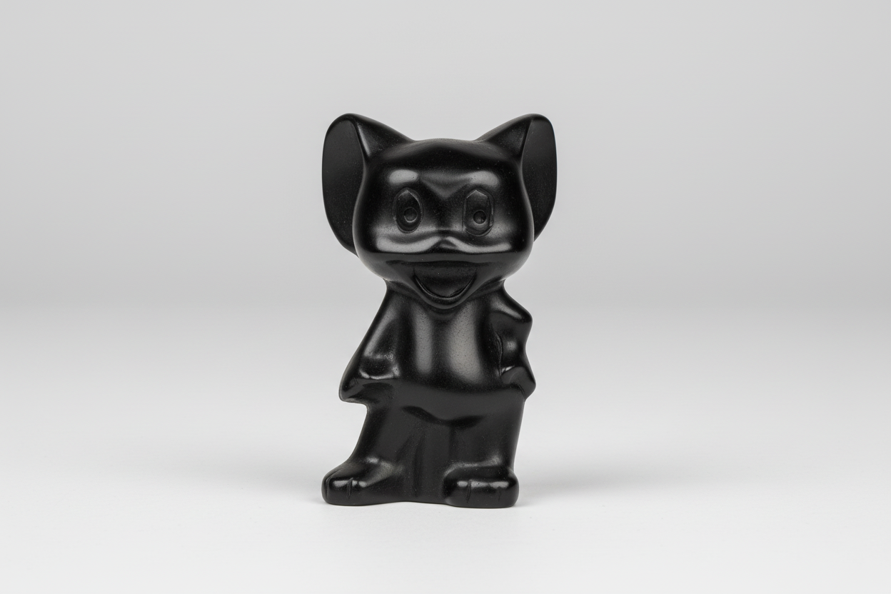 Black Obsidian Cat & Mouse image 1
