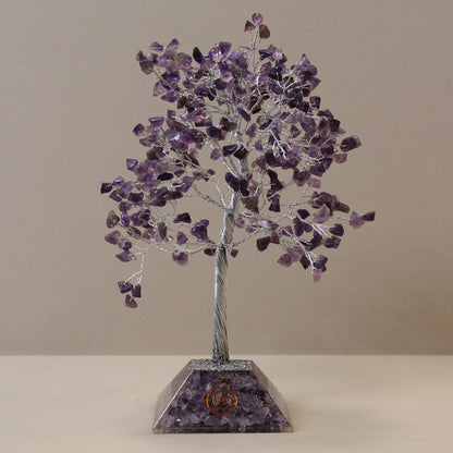 Amethyst Gemstone Tree with Orgonite Base