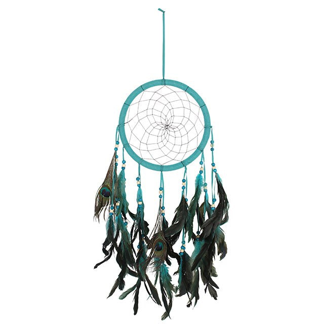 Turquoise Peacock Feather Dreamcatcher image 0