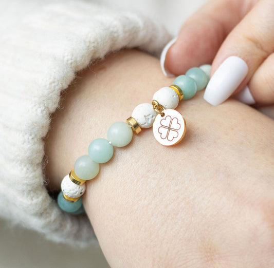 Abundance Amazonite Crystal Essential Oil Bracelet image 1