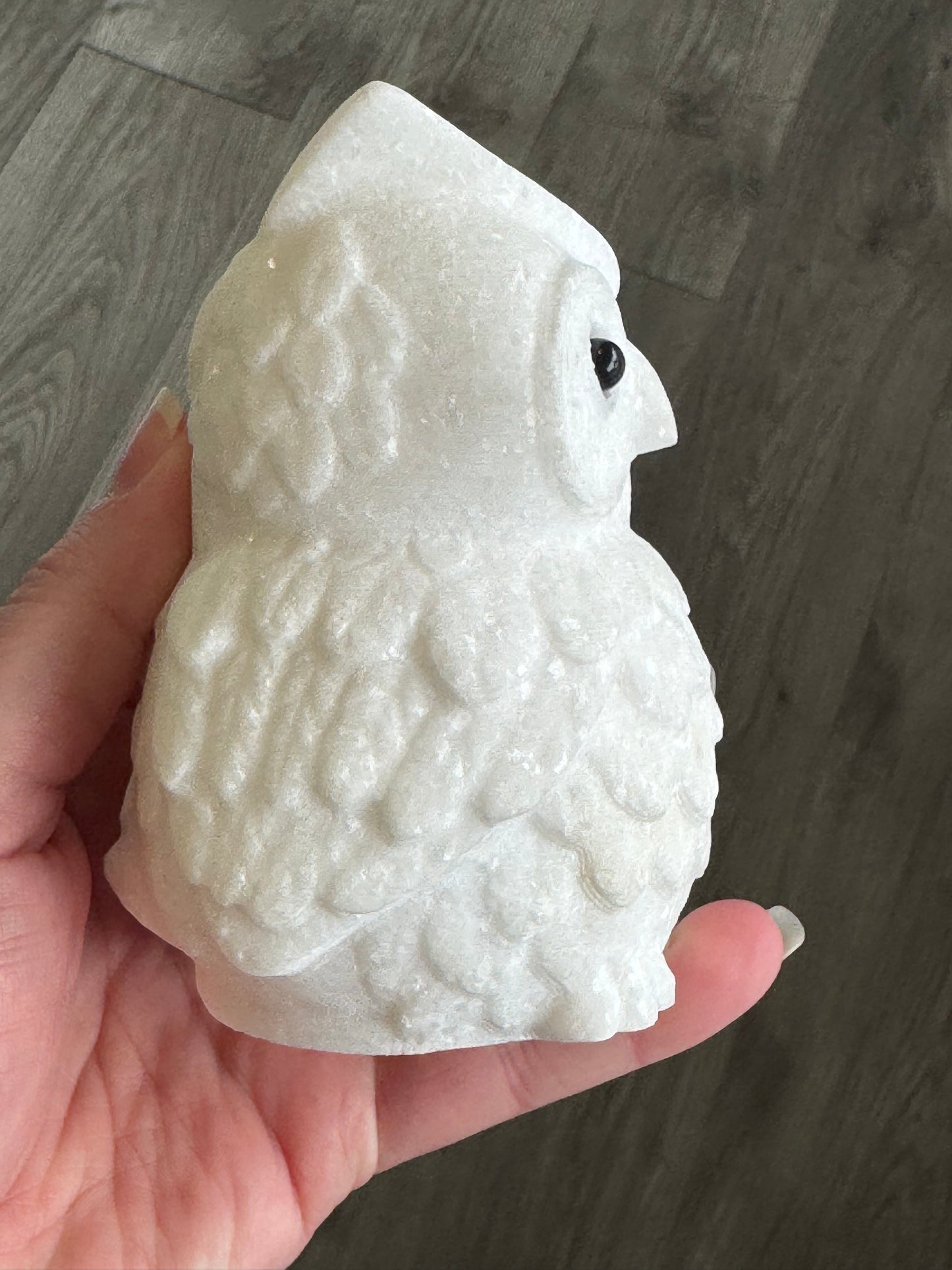 White Jade Owl Carving