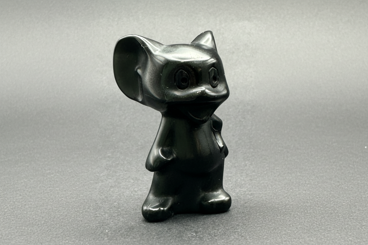 Black Obsidian Cat & Mouse image 2