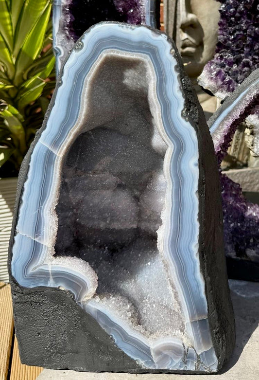 Brazilian Amethyst Geode with Agate