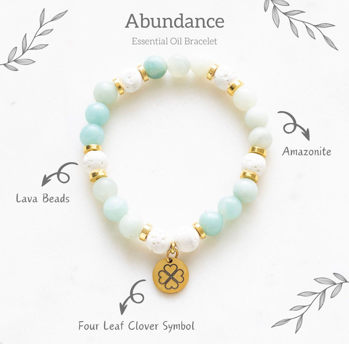 Abundance Amazonite Crystal Essential Oil Bracelet image 5