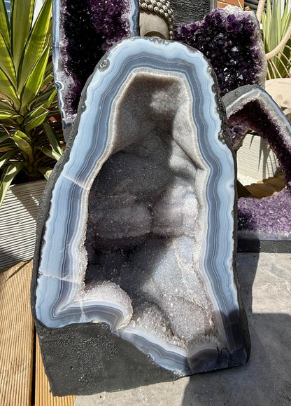 Brazilian Amethyst Geode with Agate