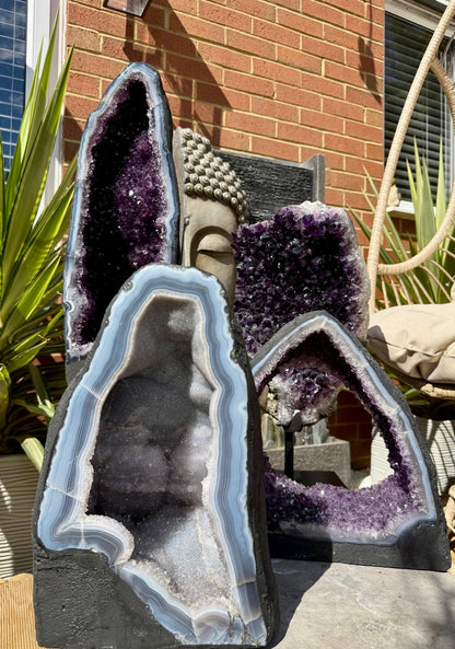 Brazilian Amethyst Geode with Agate
