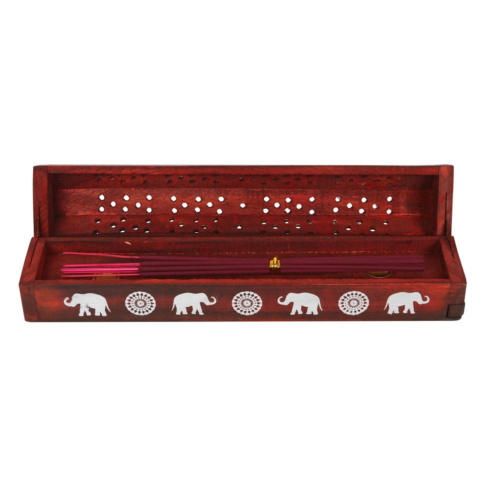 Elephant Wooden Rosewood Incense Box Set image 6