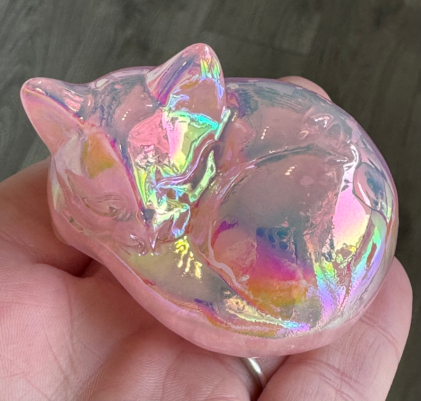 Aura Rose Quartz Sleeping Cat image 1