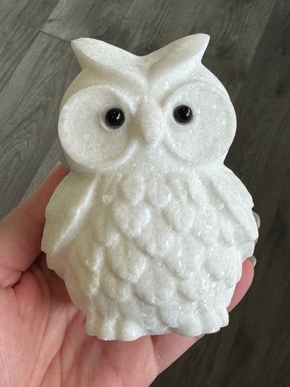 White Jade Owl Carving