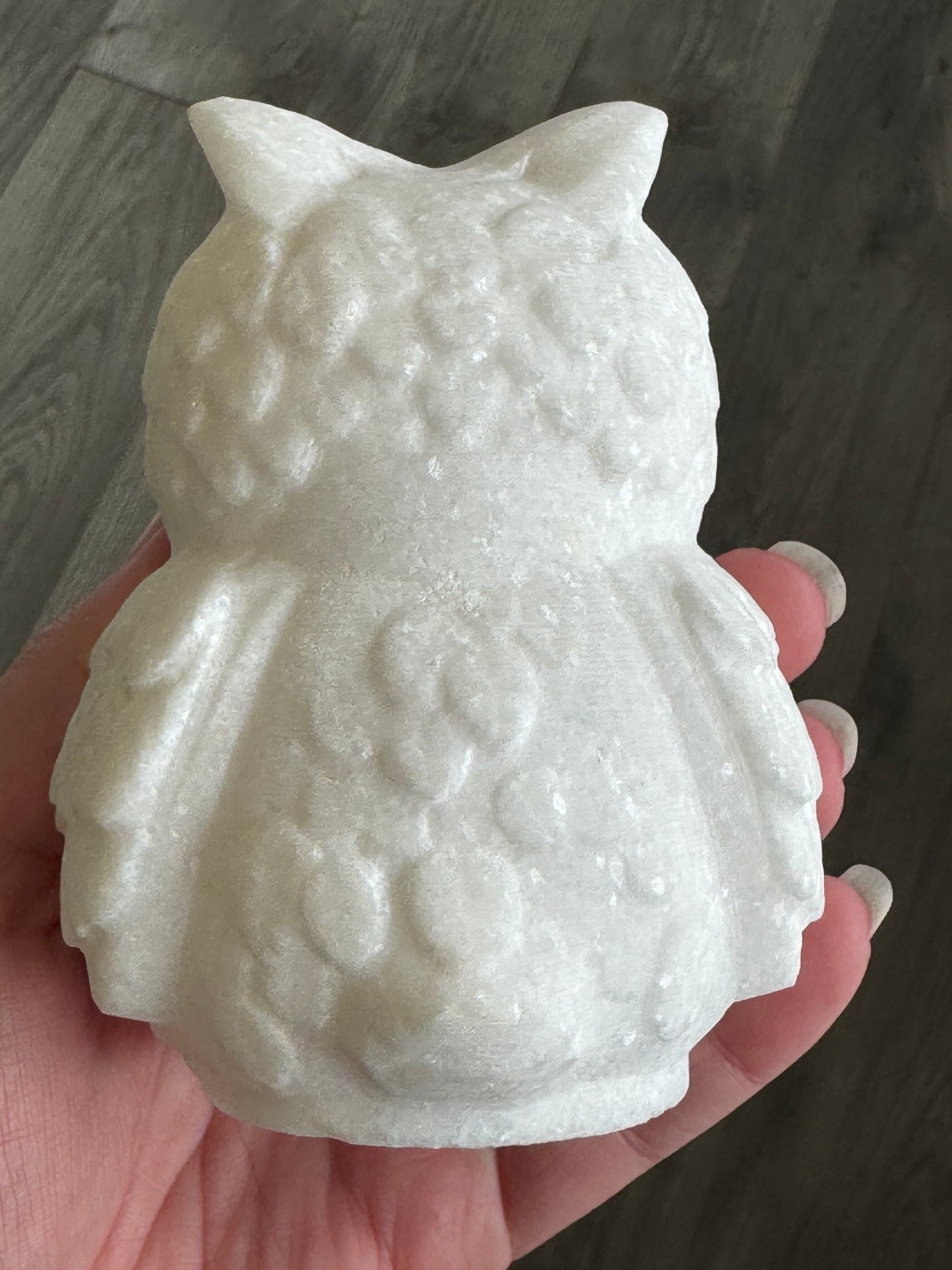 White Jade Owl Carving