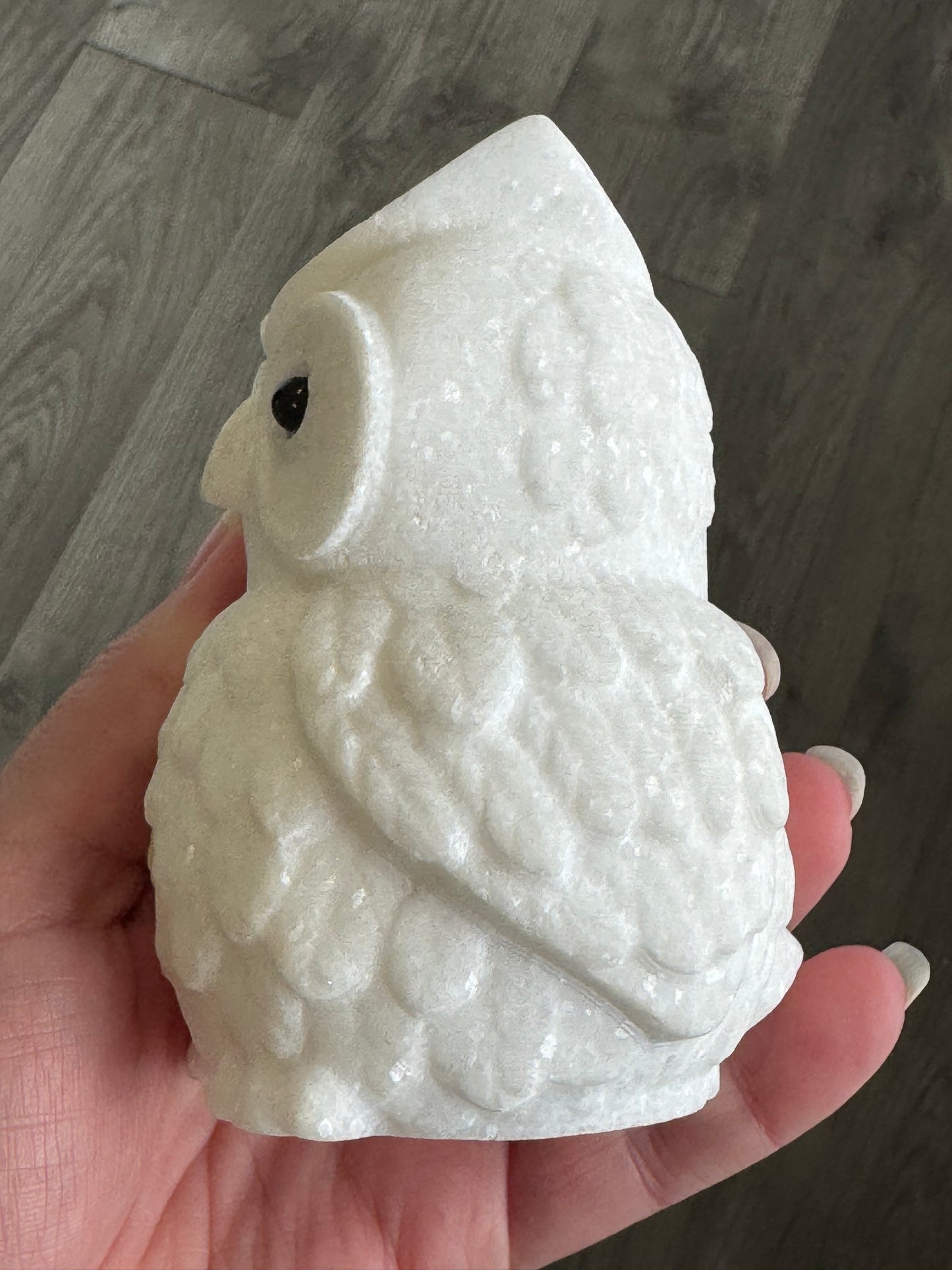 White Jade Owl Carving