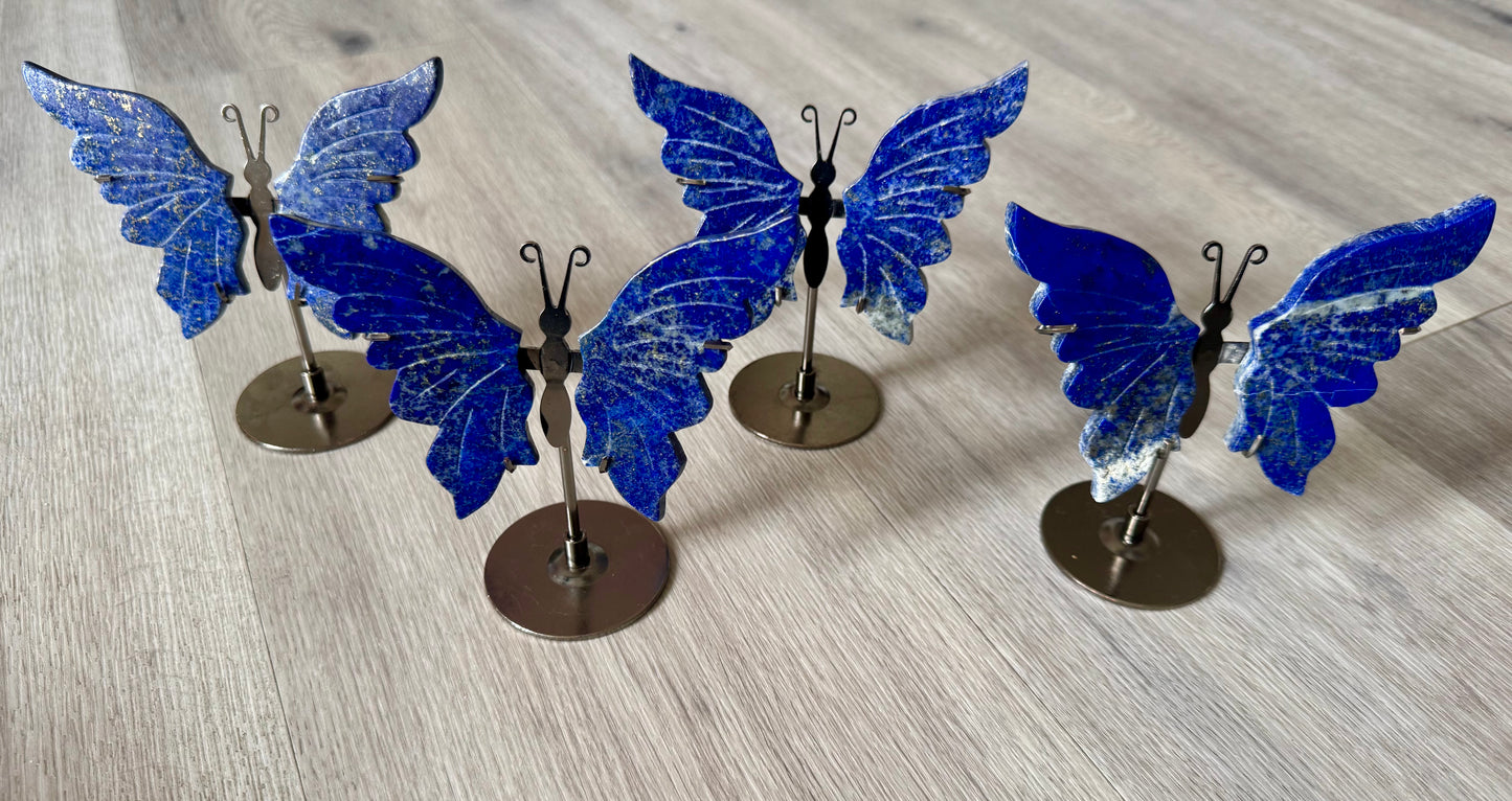Lapis Lazuli Butterfly Wings on Stand