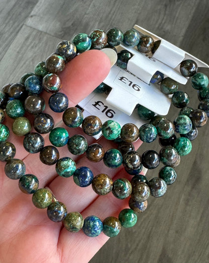 Chrysocolla Beaded Stretch Bracelet