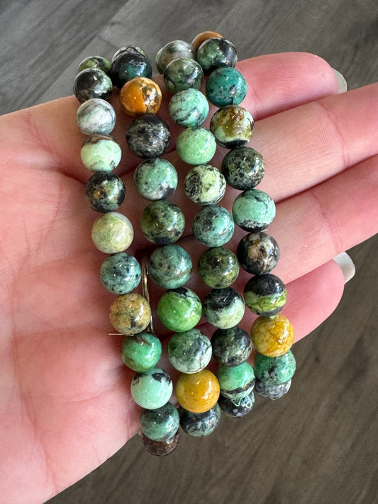 Variscite Beaded Stretch Bracelet