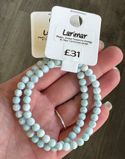 Larimar Beaded Stretch Bracelet
