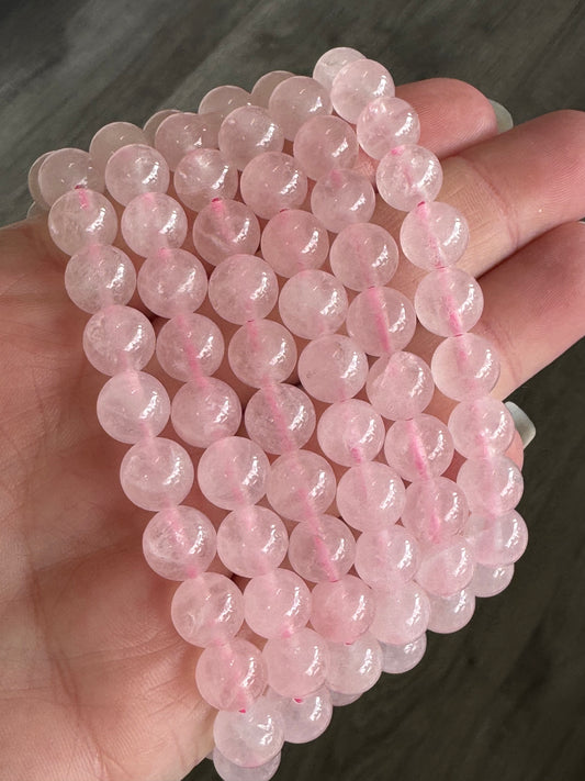 Rose Quartz Beaded Stretch Bracelet