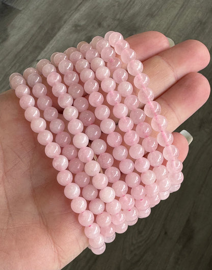 Rose Quartz Beaded Stretch Bracelet