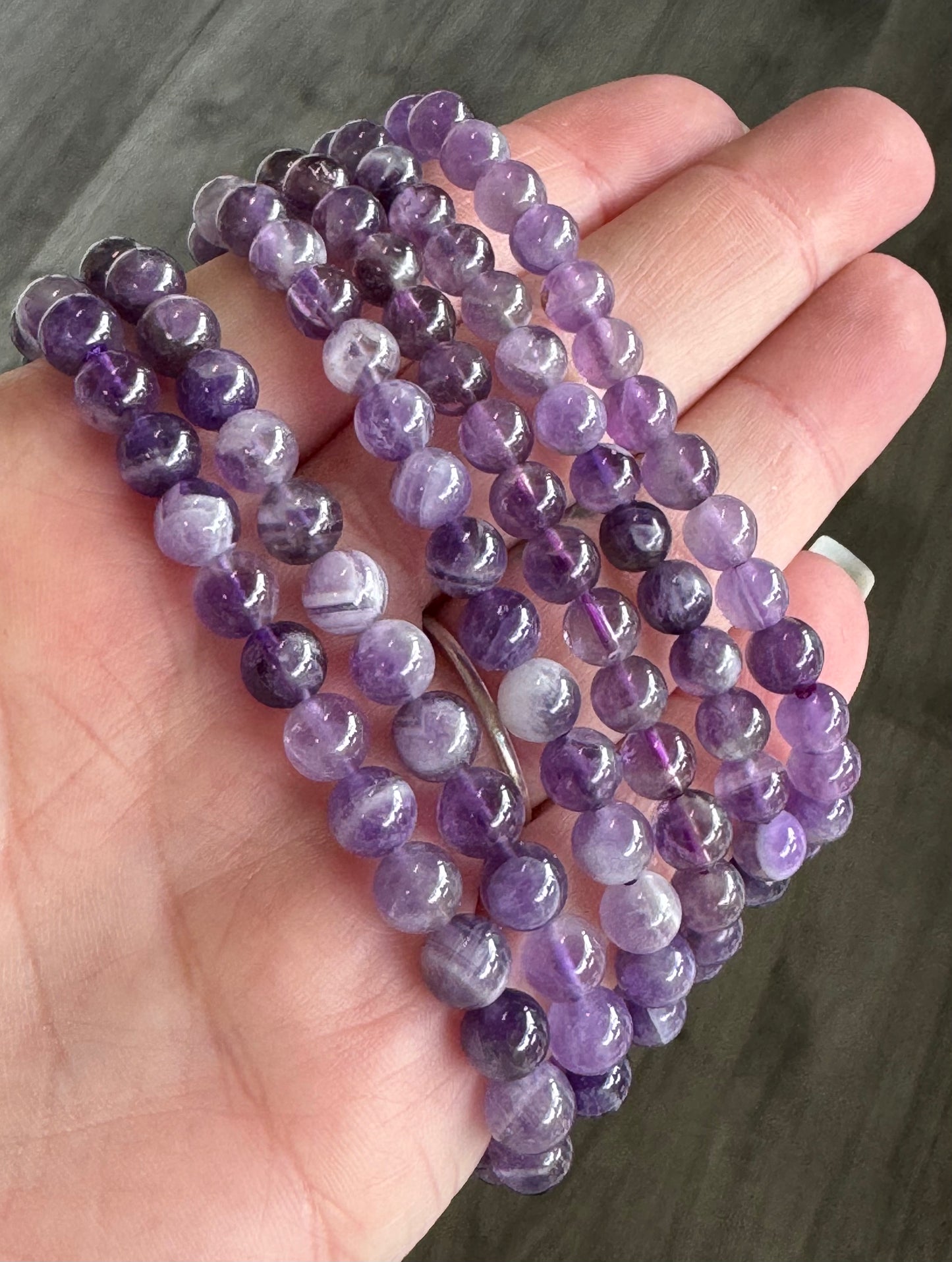 Dream Amethyst 6mm Beaded Stretch Bracelet