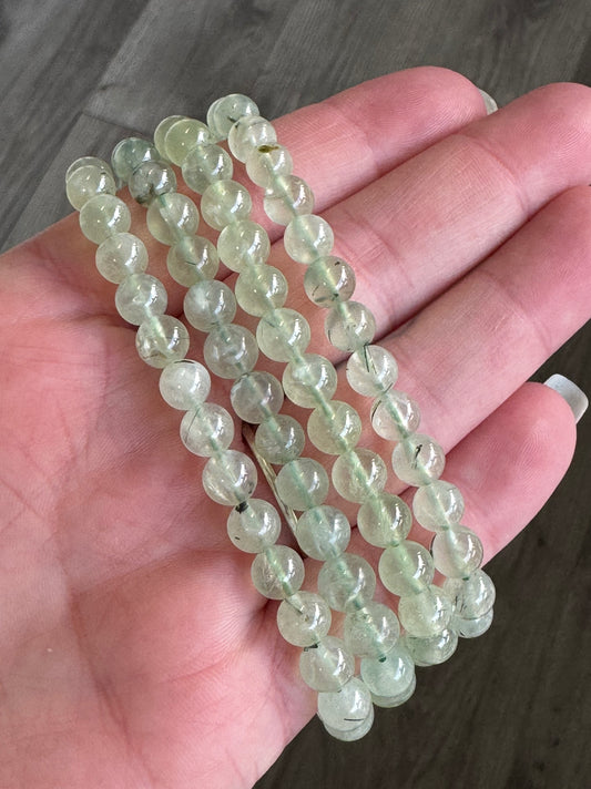 Prehnite 6mm Beaded Stretch Bracelet