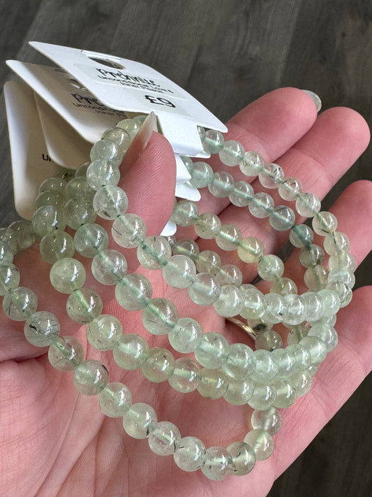 Prehnite 6mm Beaded Stretch Bracelet