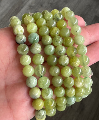 Green Opal Beaded Stretch Bracelet