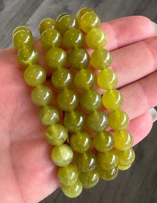 Green Opal Beaded Stretch Bracelet
