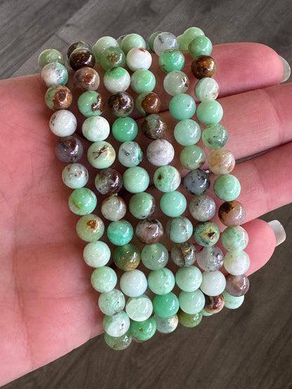Chrysoprase 6mm Beaded Stretch Bracelet