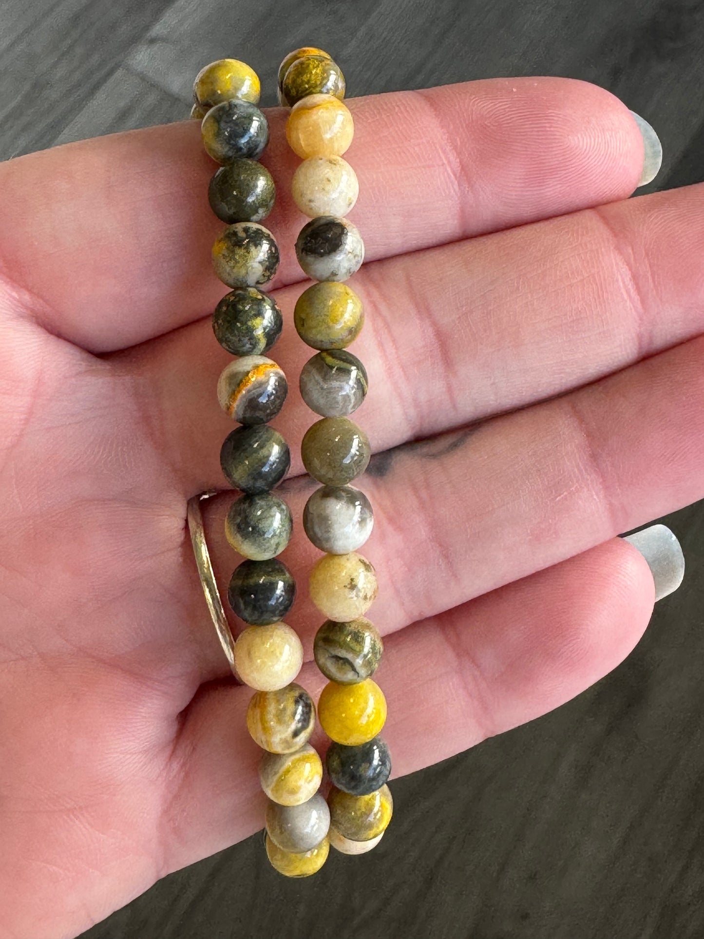 Bumblebee Jasper 6mm Beaded Stretch Bracelet