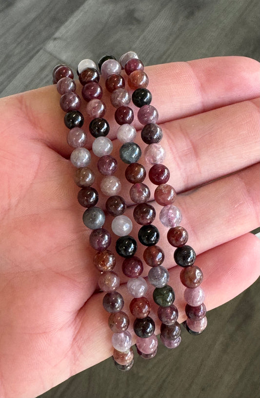 Spinel 4mm Beaded Stretch Bracelet