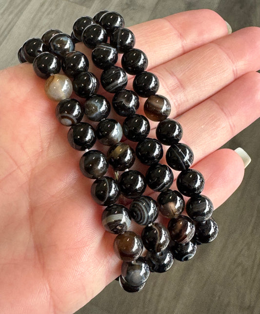 Sardonyx 8mm Beaded Stretch Bracelet