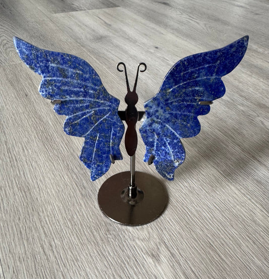 Lapis Lazuli Butterfly Wings on Stand