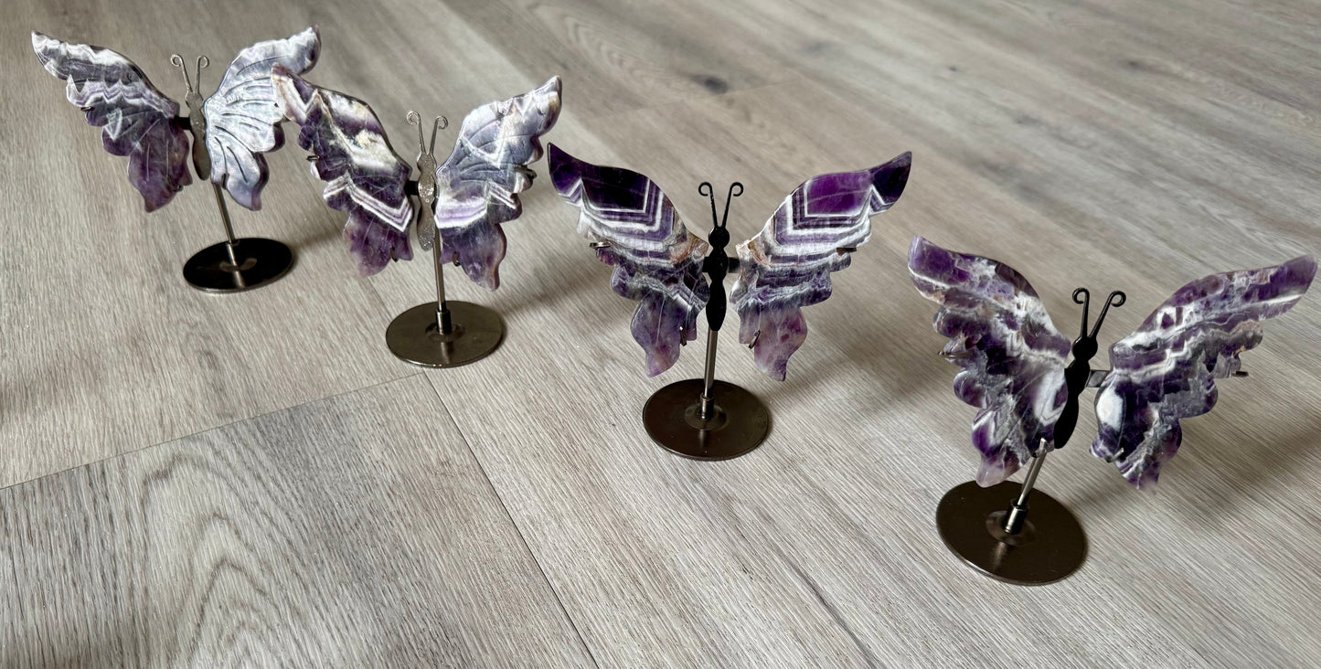 Dream Amethyst Butterfly Wings on Stand