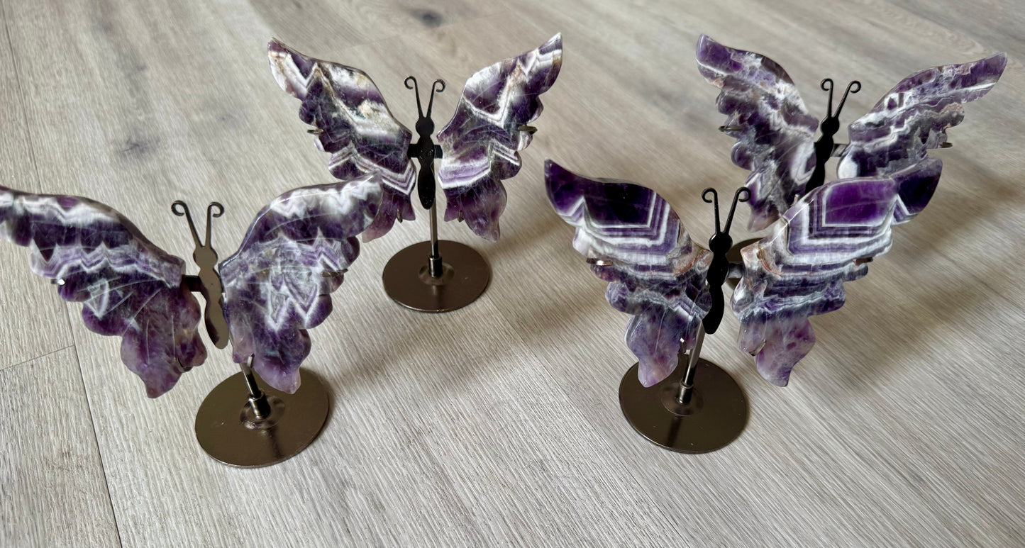 Dream Amethyst Butterfly Wings on Stand