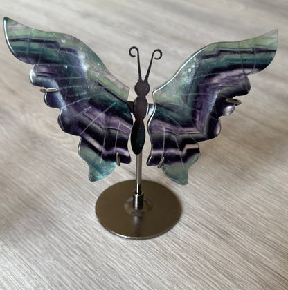 Fluorite Butterfly Wings on Stand