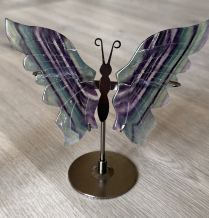 Fluorite Butterfly Wings on Stand