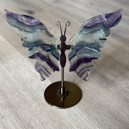 Fluorite Butterfly Wings on Stand
